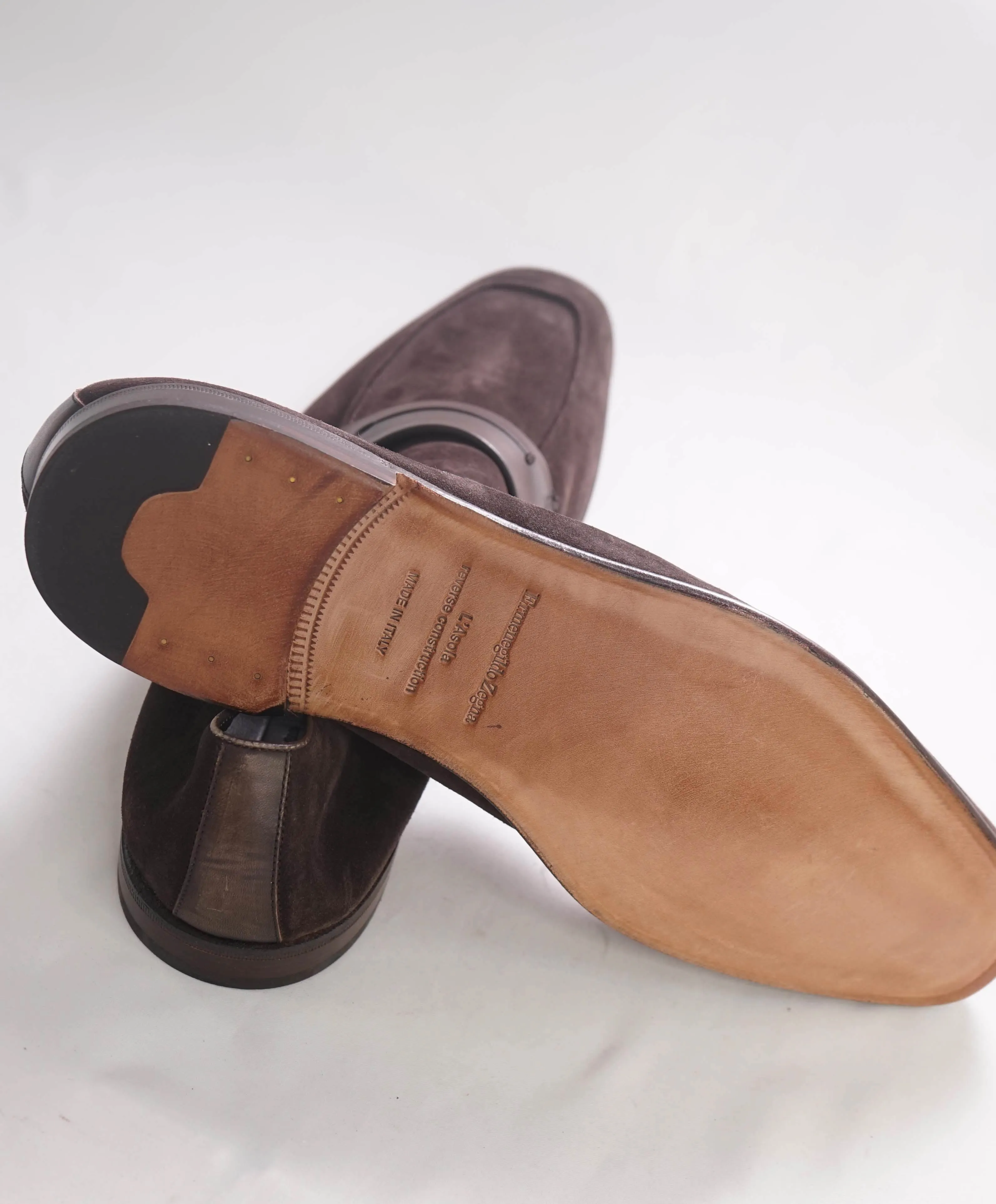 $960 ERMENEGILDO ZEGNA - Brown Penny Loafers - 13 US 12EU