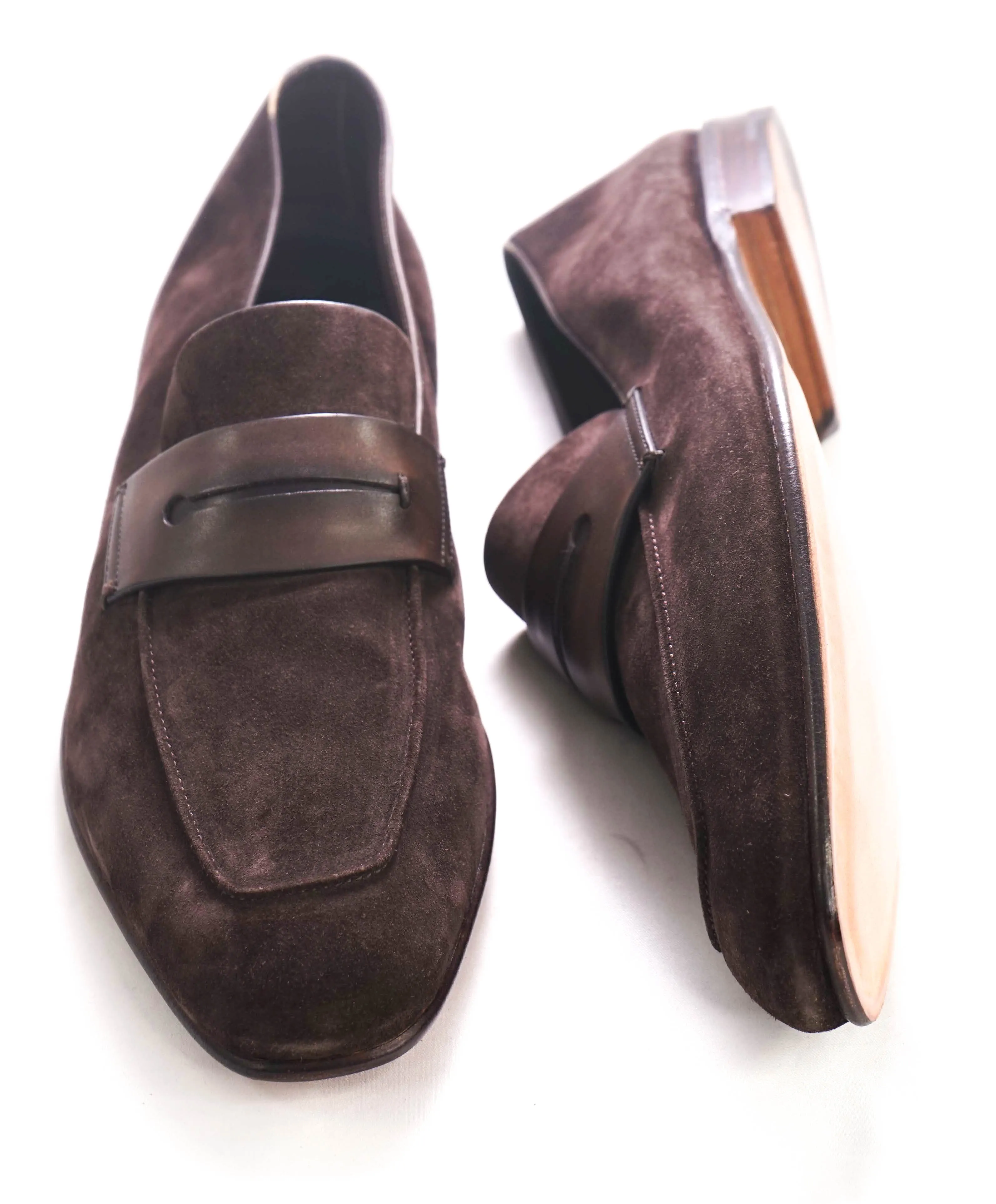 $960 ERMENEGILDO ZEGNA - Brown Penny Loafers - 13 US 12EU