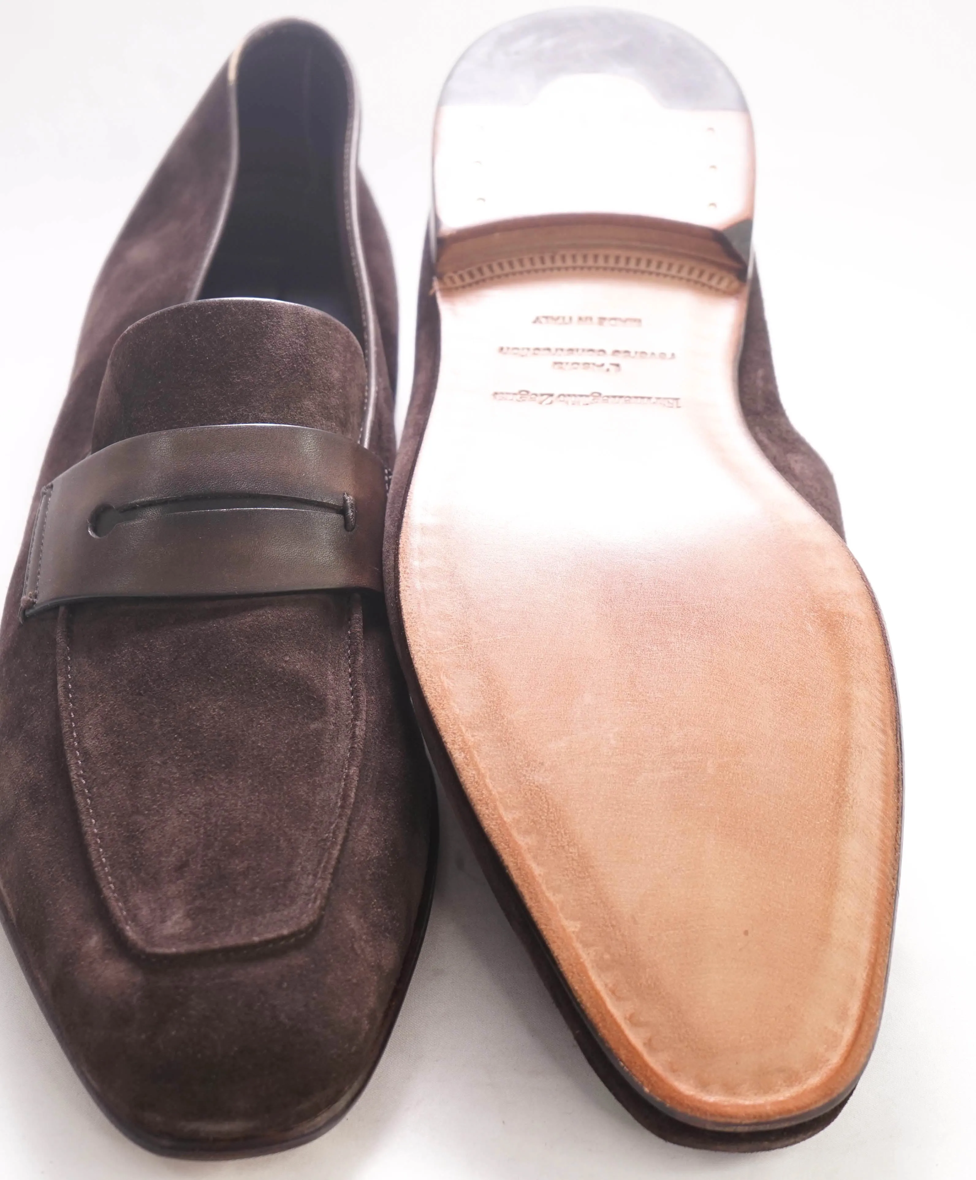 $960 ERMENEGILDO ZEGNA - Brown Penny Loafers - 13 US 12EU