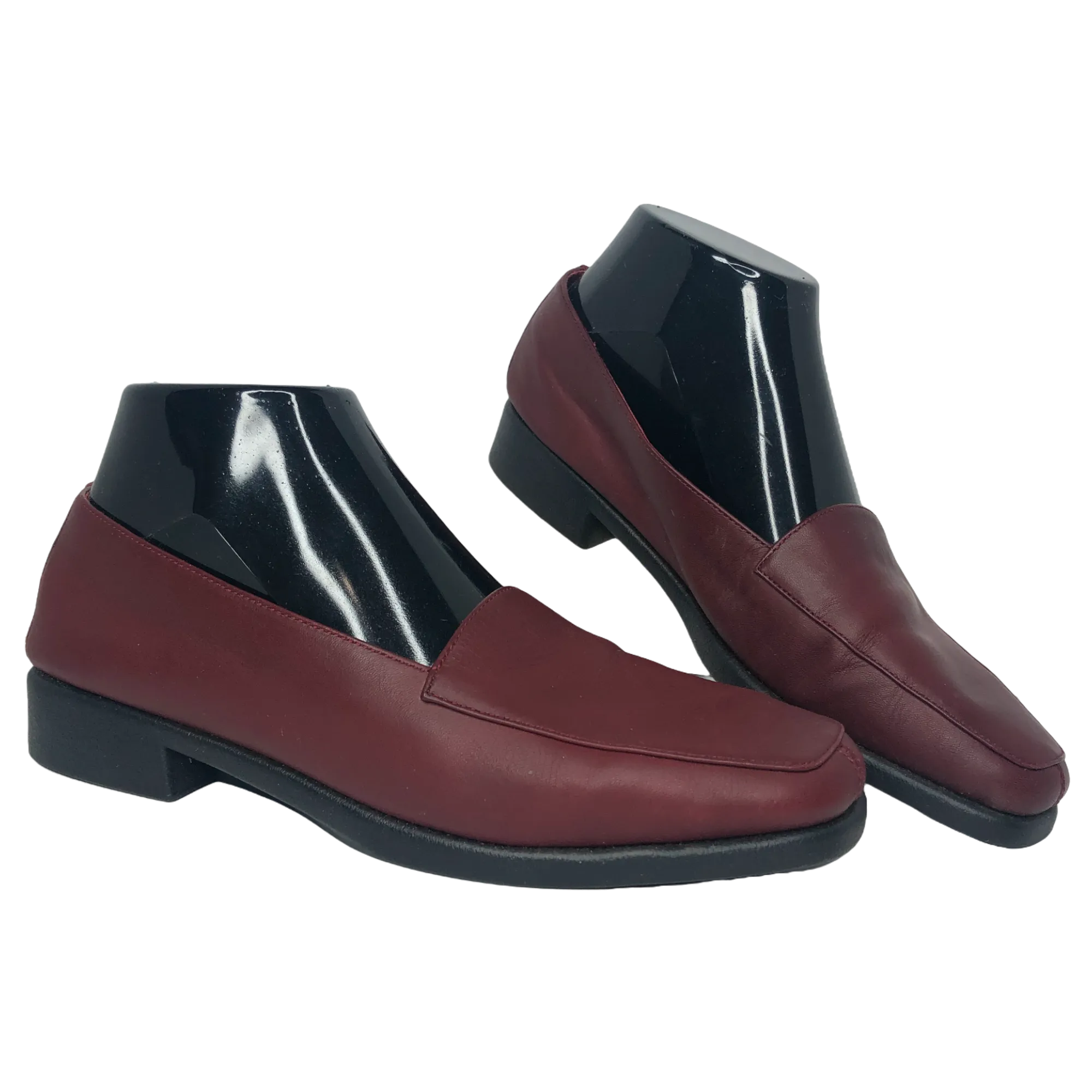 Aerosoles Red Wine Square Deal Soft Leather Loafers - Size 7.5 - Women