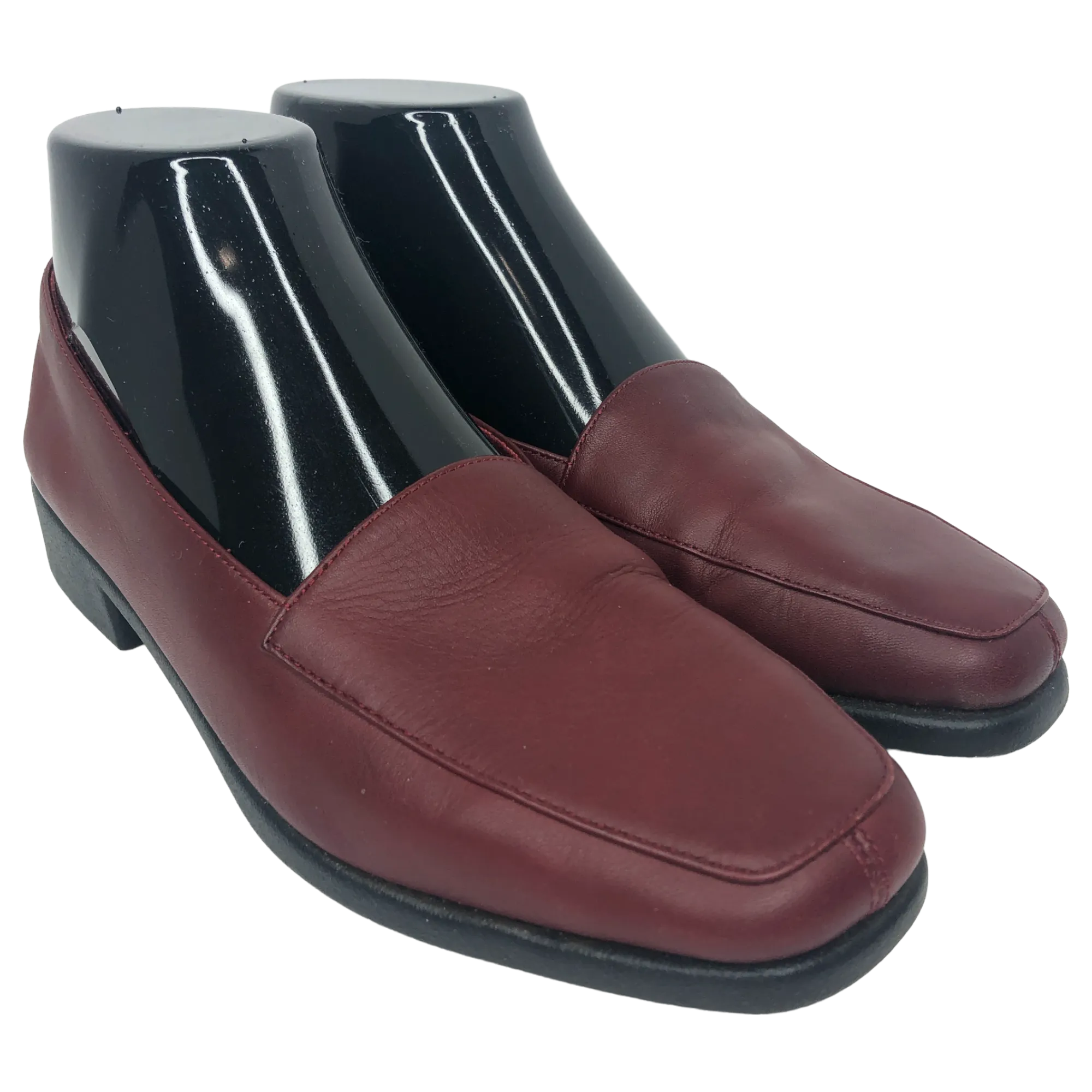 Aerosoles Red Wine Square Deal Soft Leather Loafers - Size 7.5 - Women