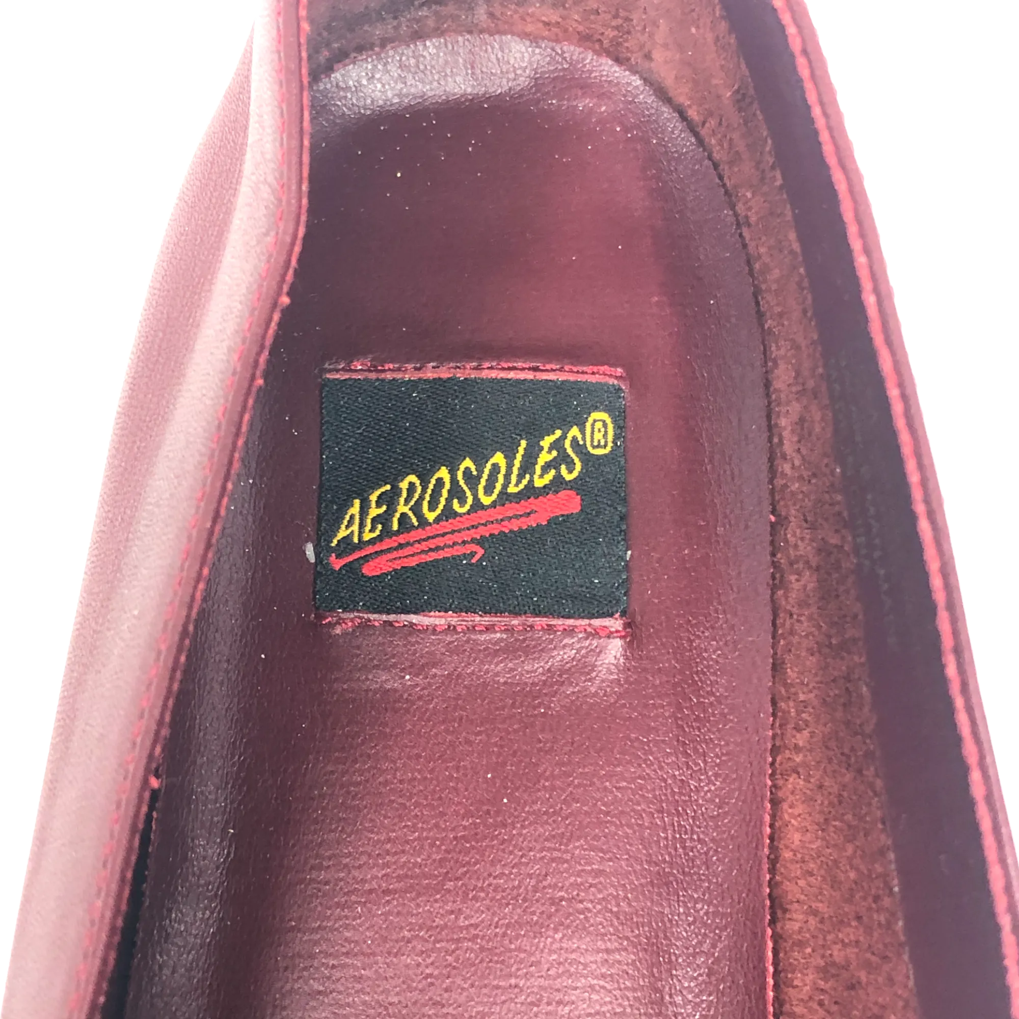 Aerosoles Red Wine Square Deal Soft Leather Loafers - Size 7.5 - Women