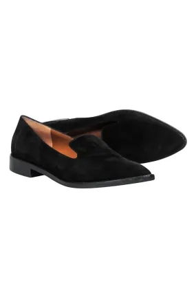 Aquatalia - Black Suede Pointed Toe Loafers Sz 8