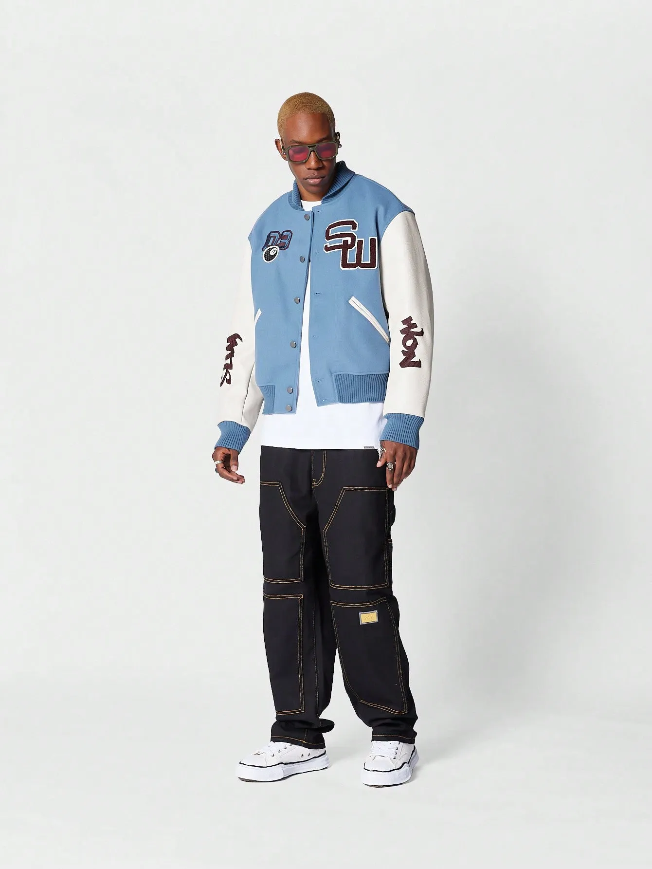 Badged Wool Varsity Jacket