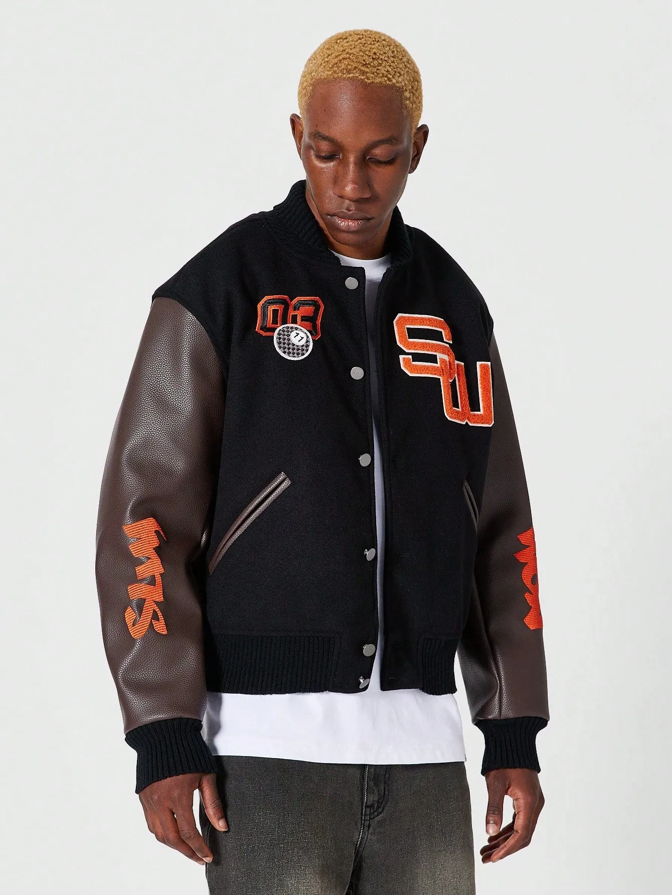 Badged Wool Varsity Jacket