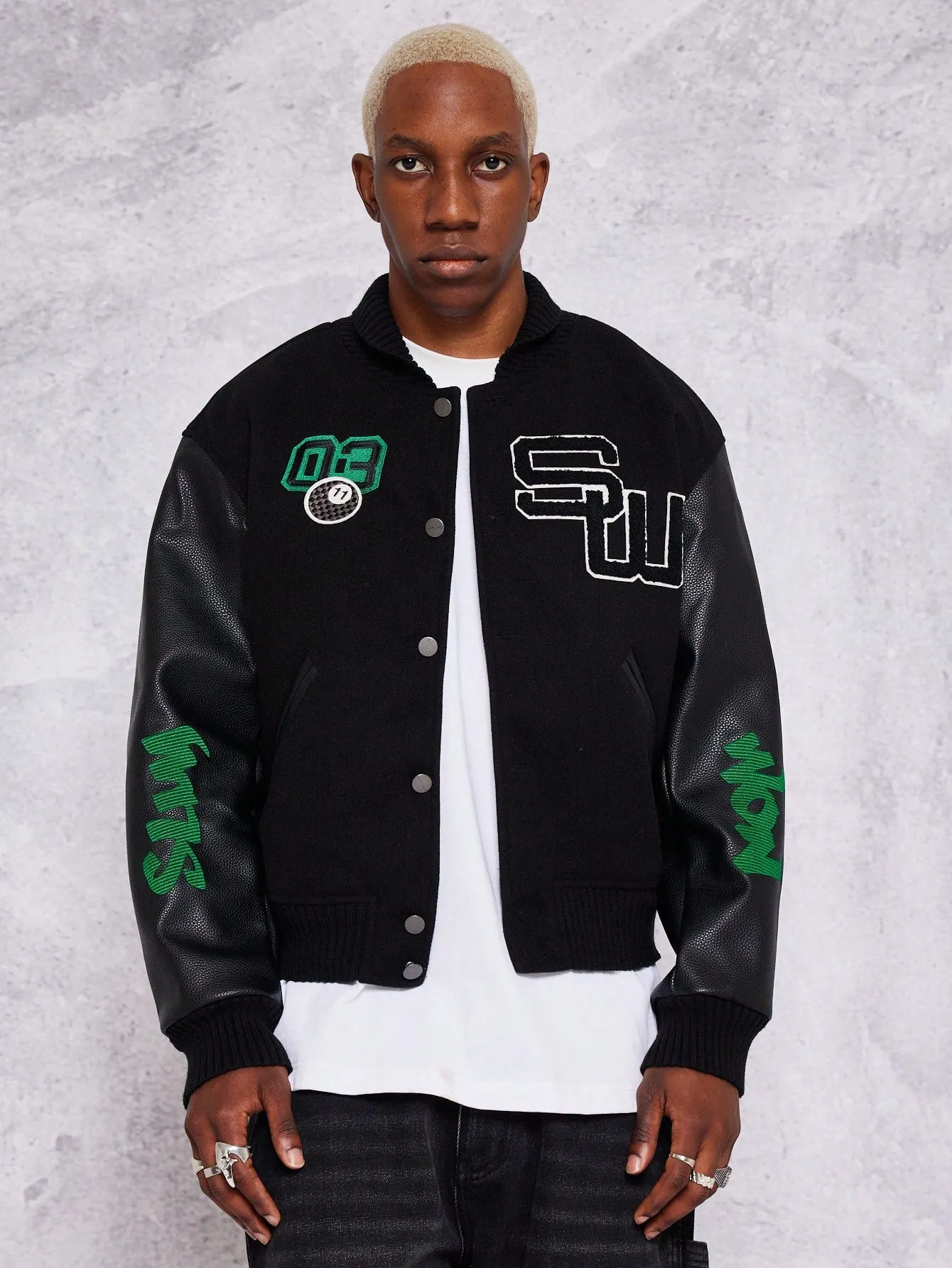 Badged Wool Varsity Jacket