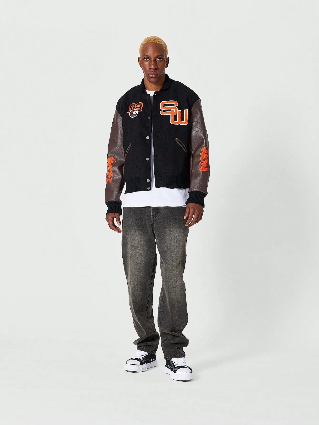 Badged Wool Varsity Jacket