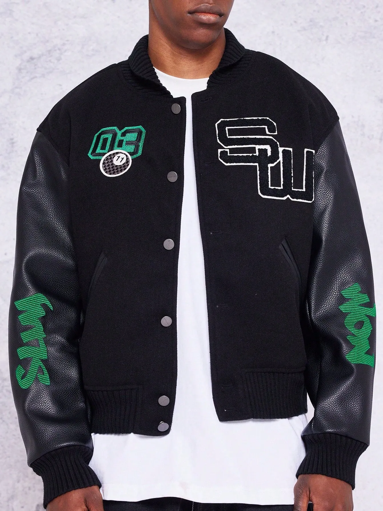 Badged Wool Varsity Jacket