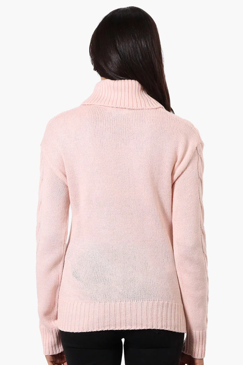 Beechers Brook Knit Turtleneck Pullover Sweater - Pink