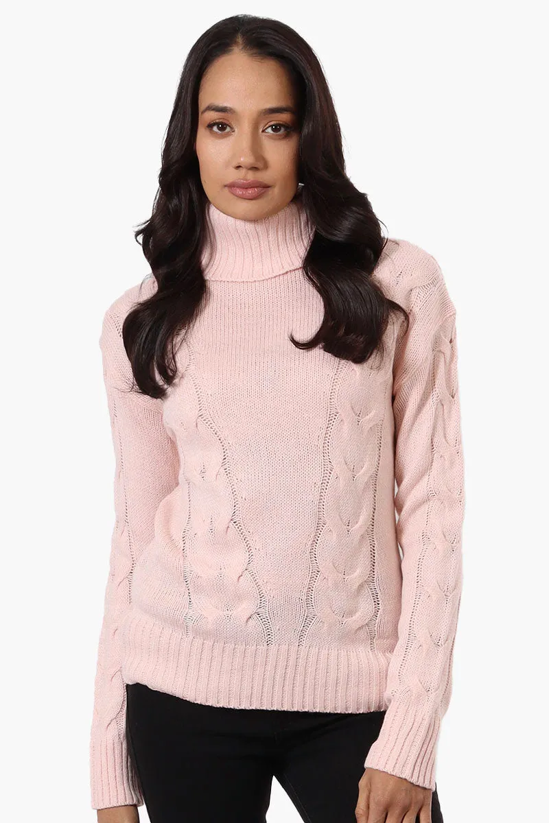 Beechers Brook Knit Turtleneck Pullover Sweater - Pink