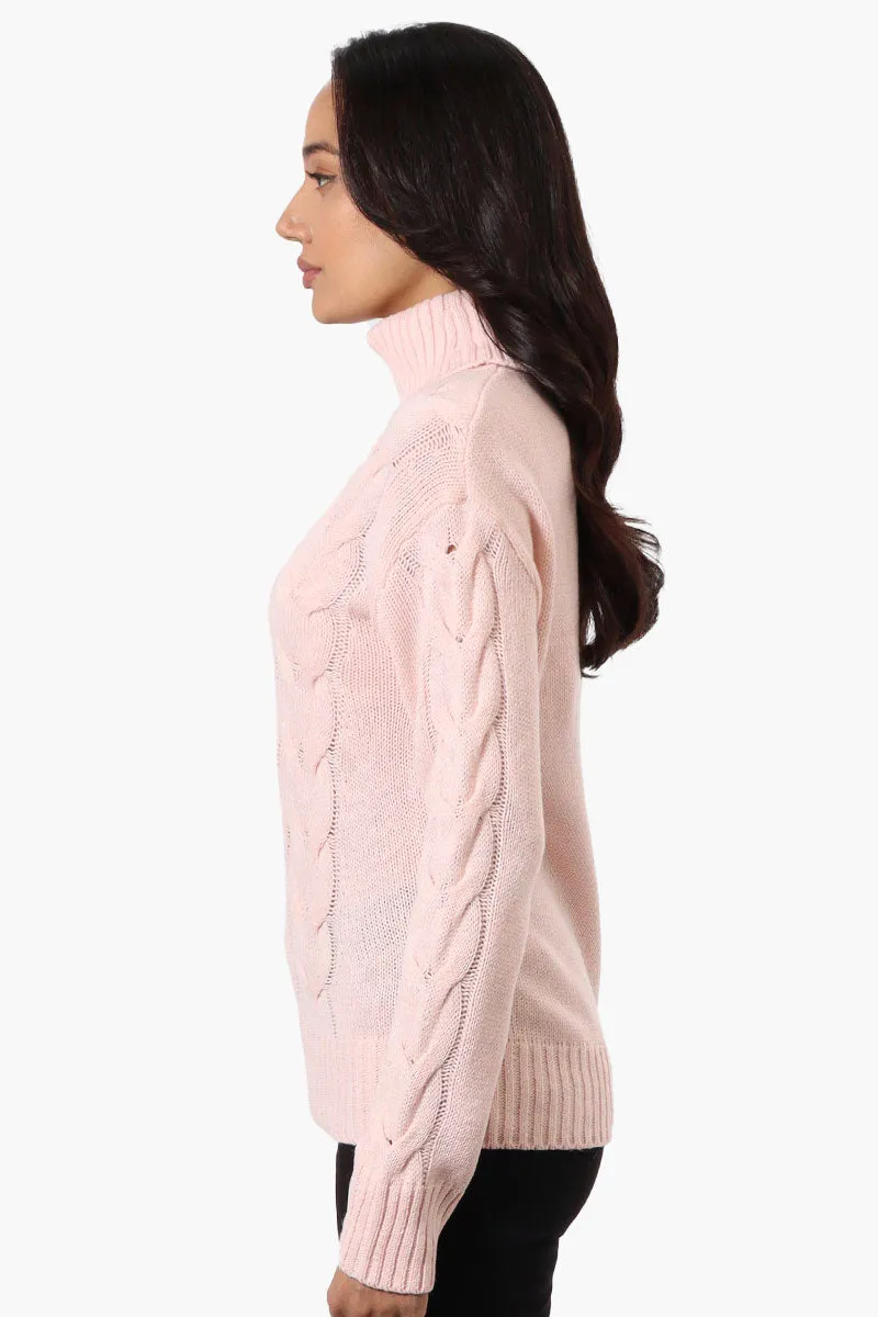 Beechers Brook Knit Turtleneck Pullover Sweater - Pink