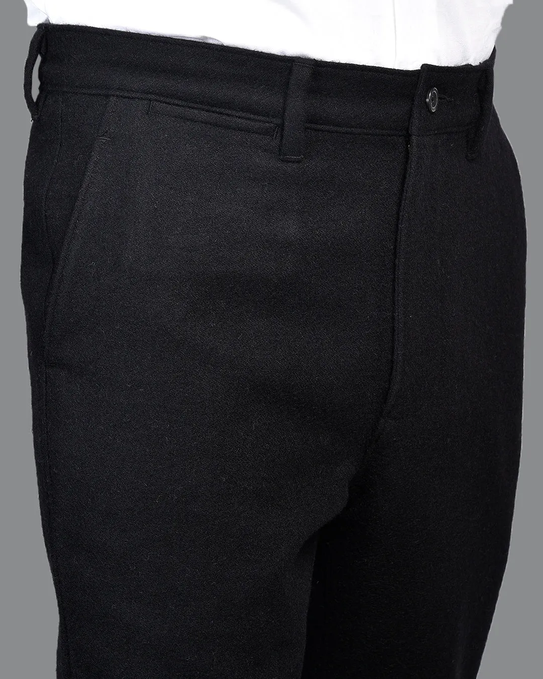 Black Wool Winter Pant