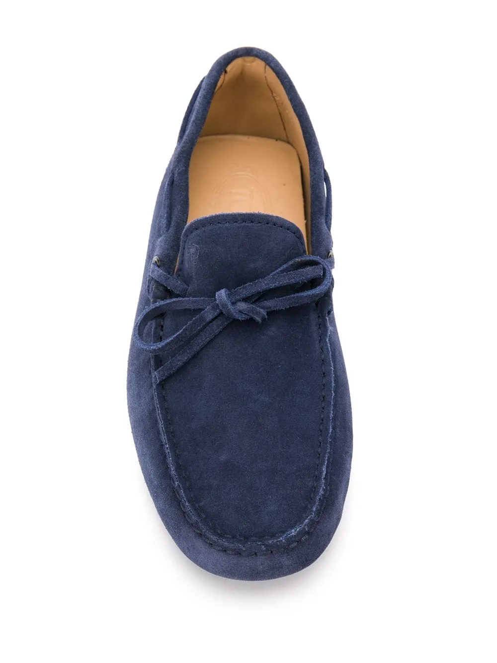 Blue bow detail loafers