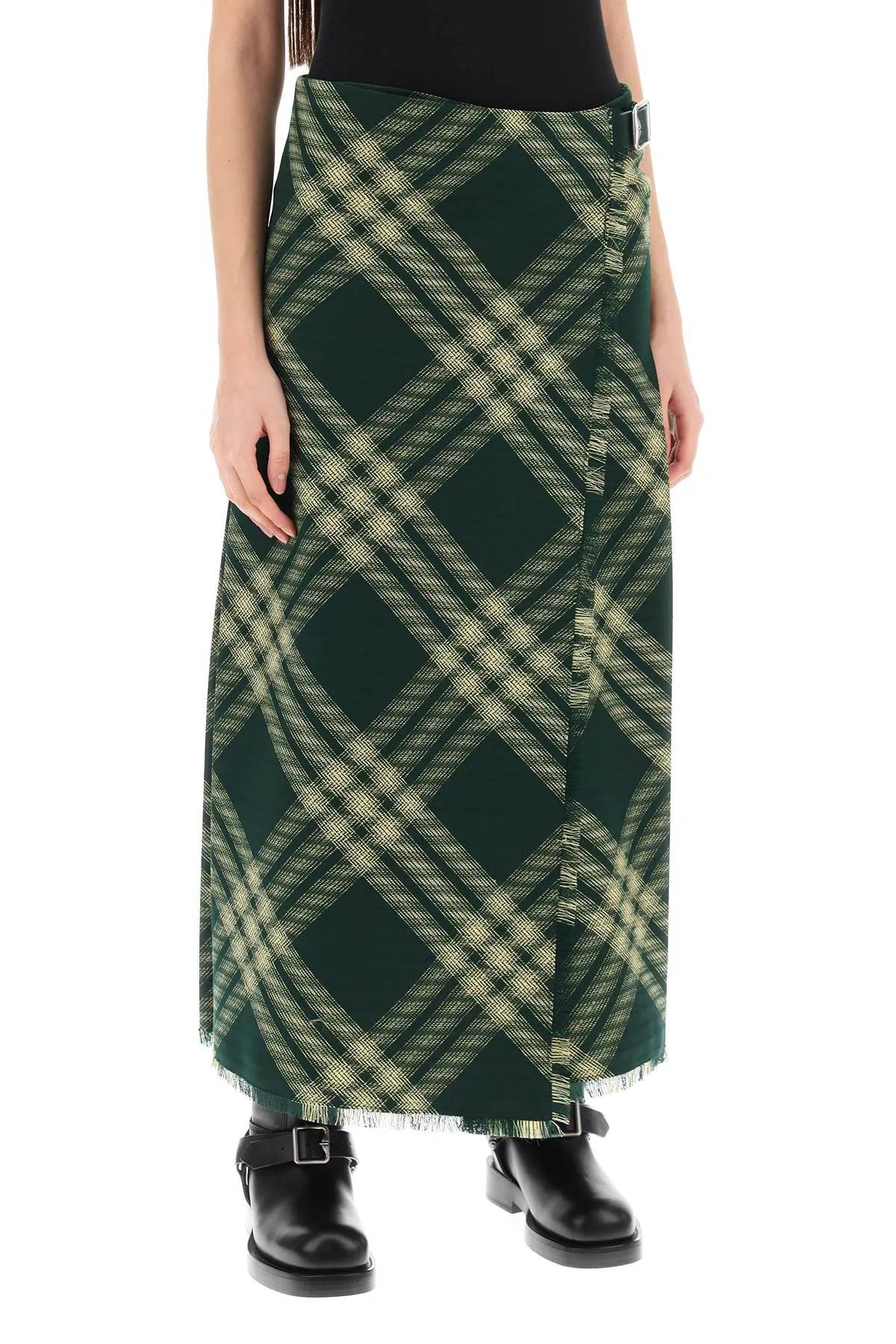 Burberry maxi kilt with check pattern