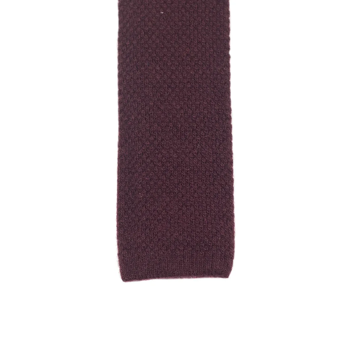 Burgundy wool & cashmere knit tie