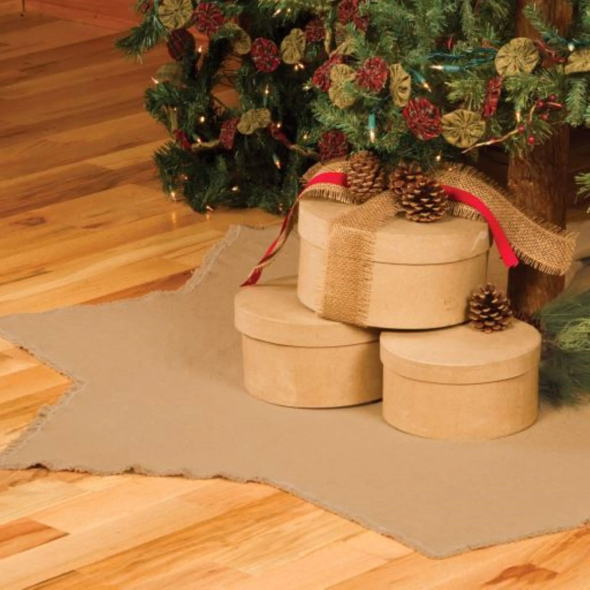 Burlap Natural Christmas Tree Skirt 48 VHC Brands