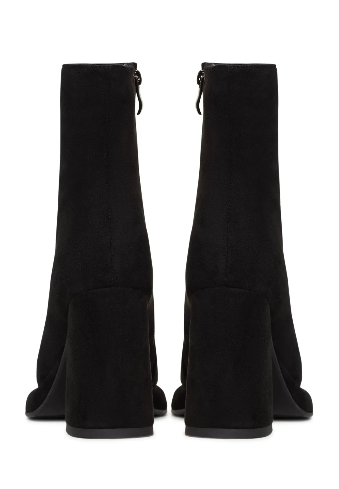 Casual Block Heel Ankle Boots - Black