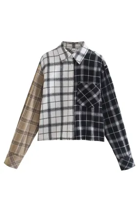 Color Block Checked Shirt #167713