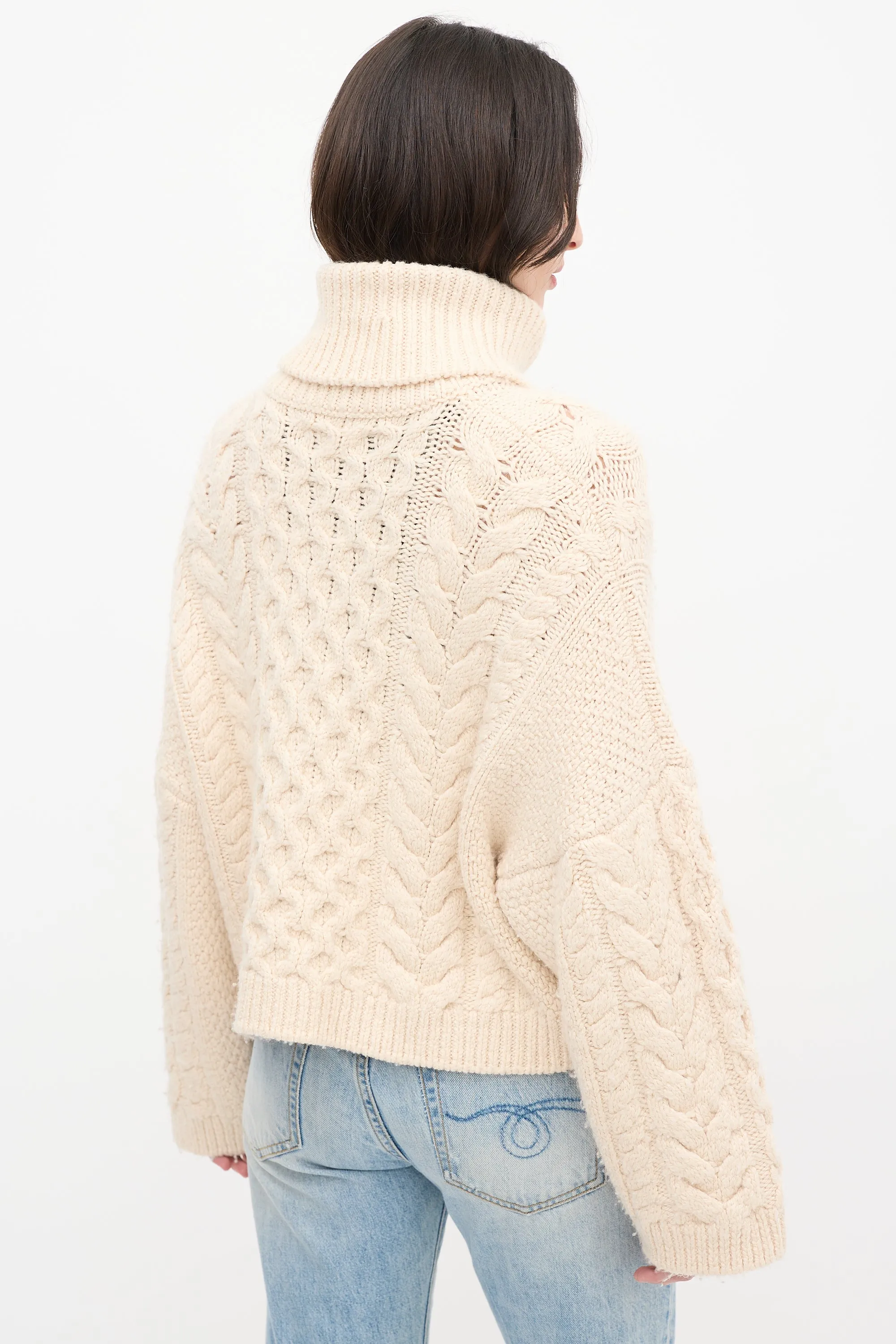 Cream Wool Cable Knit Ingrid Sweater