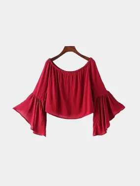 Custom Off The Shoulder Red Blouses