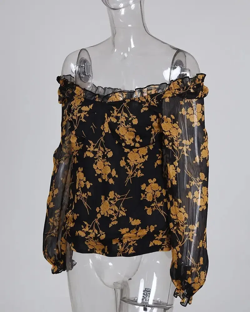 Deanwangkt - Floral off-the-shoulder top