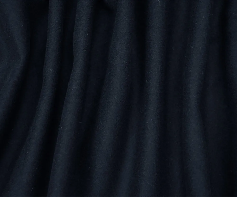 Deep Blue Melton Wool Poly Double Woven Jacketing Fabric