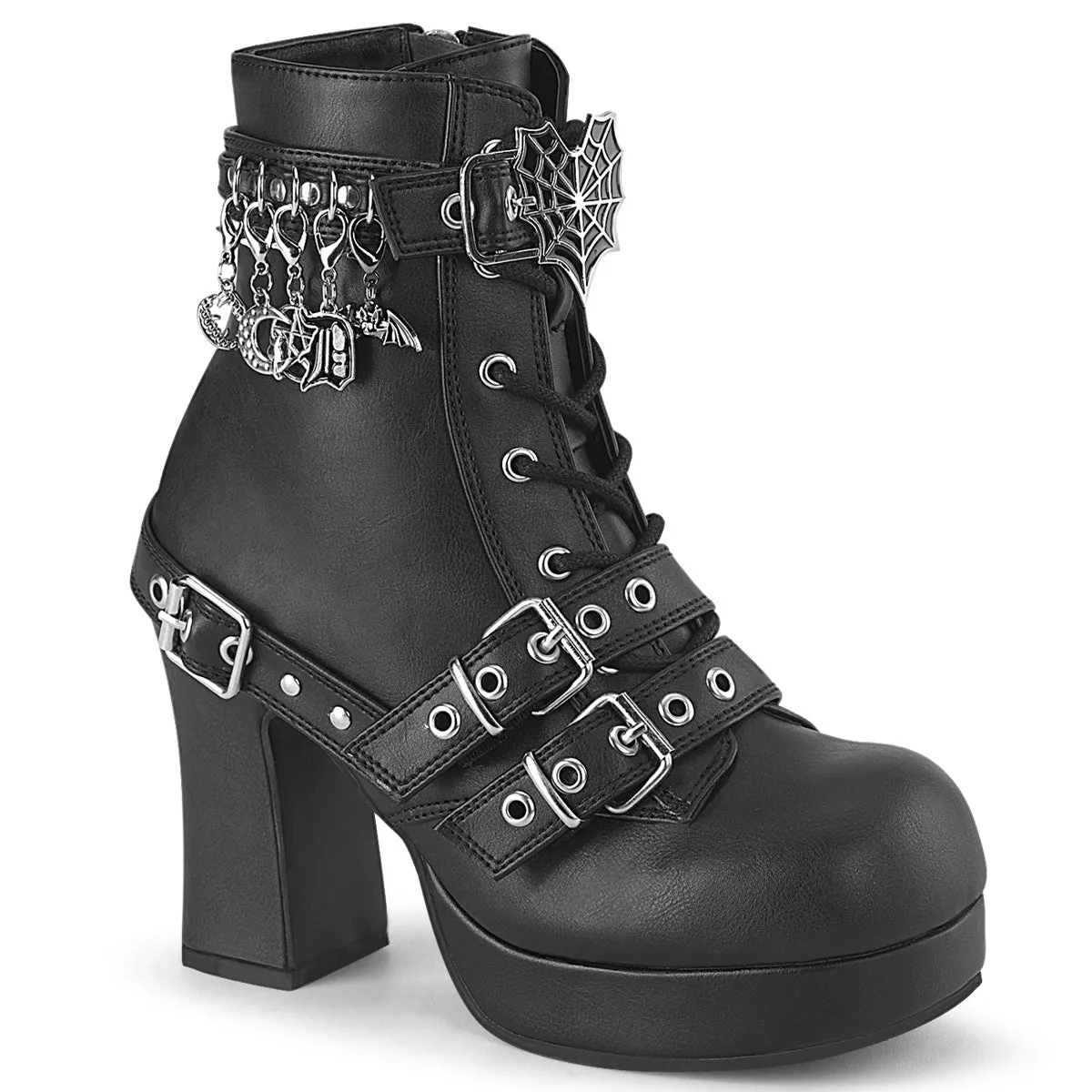 Demonia Gothika-66 Mid-Calf Boot W/Dangling Charms