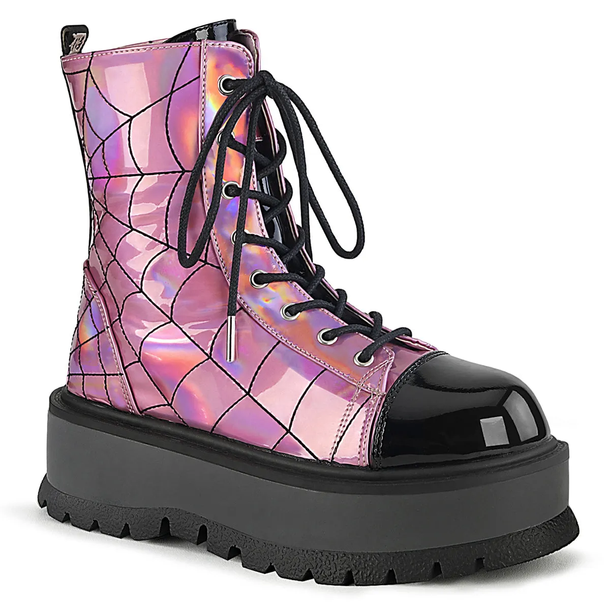 Demonia Slacker-88 Ankle Boot W/Spider Web Details