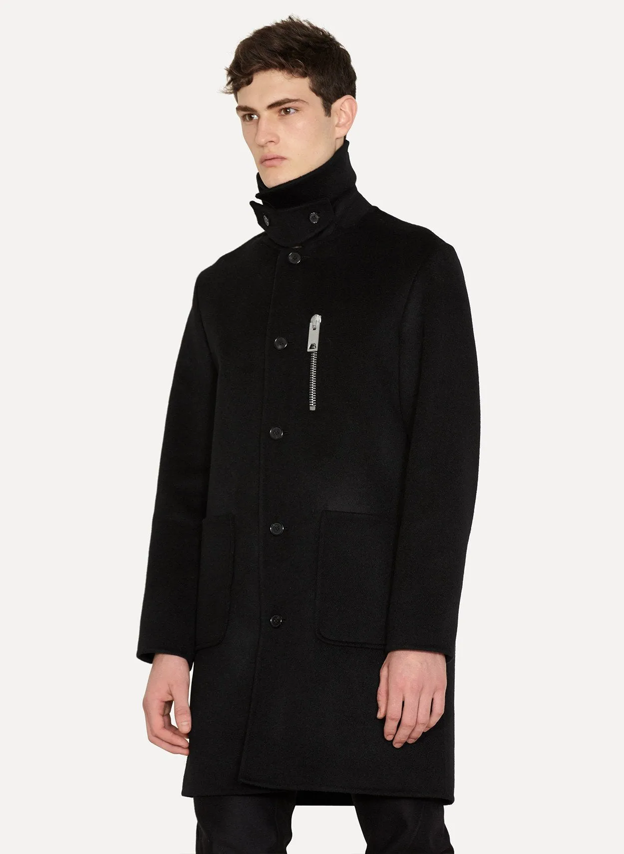 Double Faced Virgin Wool Car Coat