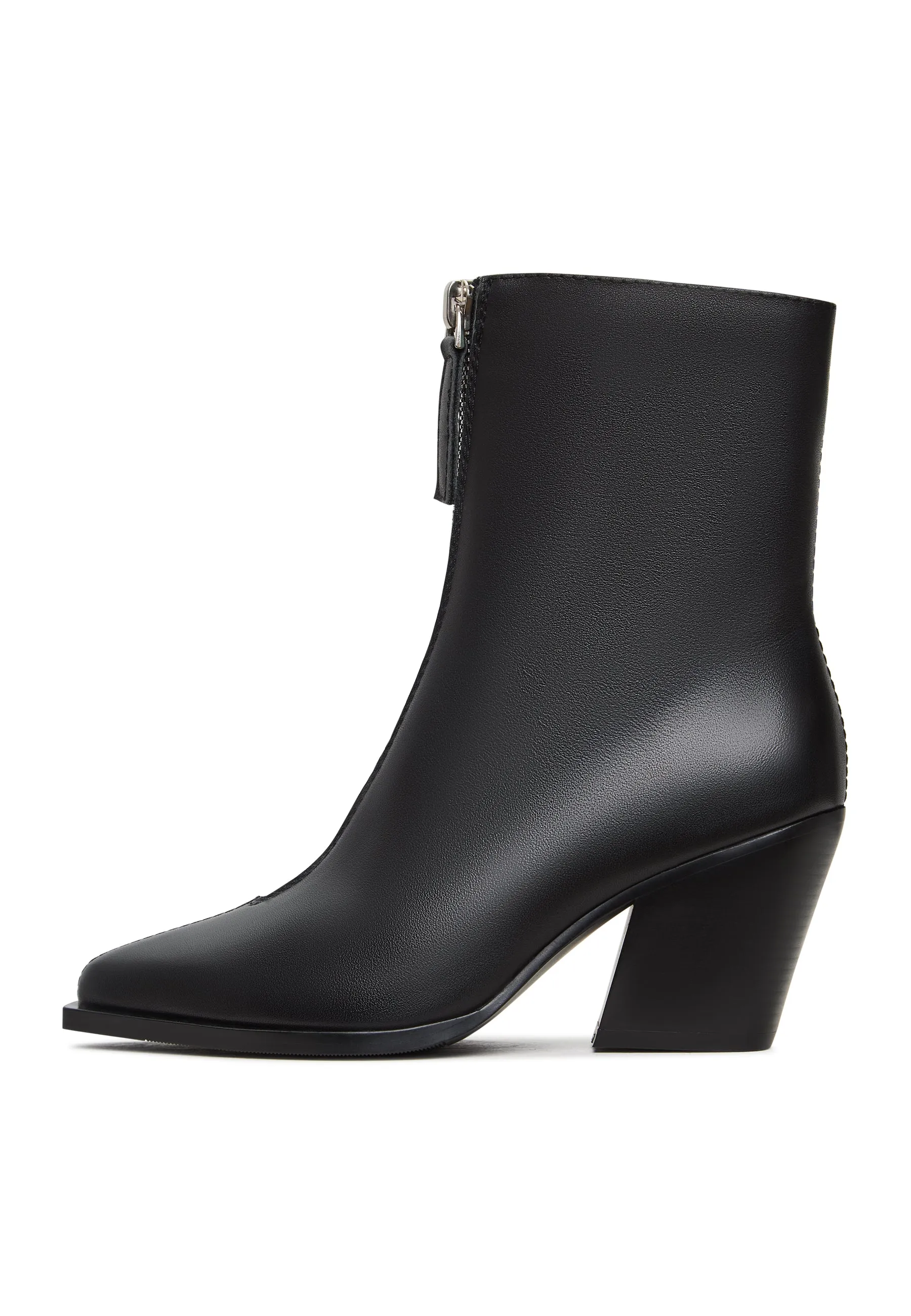 Elegant Zipper Heel Boots Regi - Black