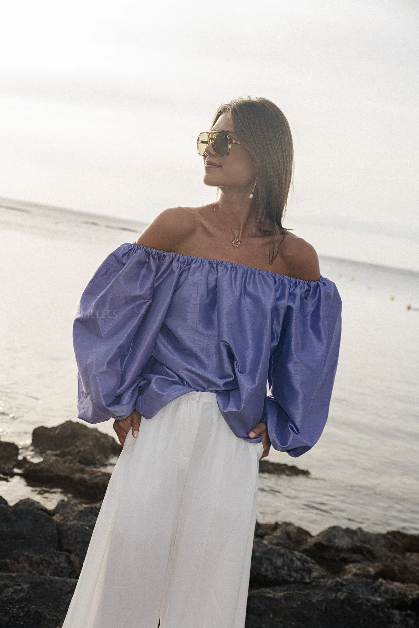 Ella off shoulder blouse lilac