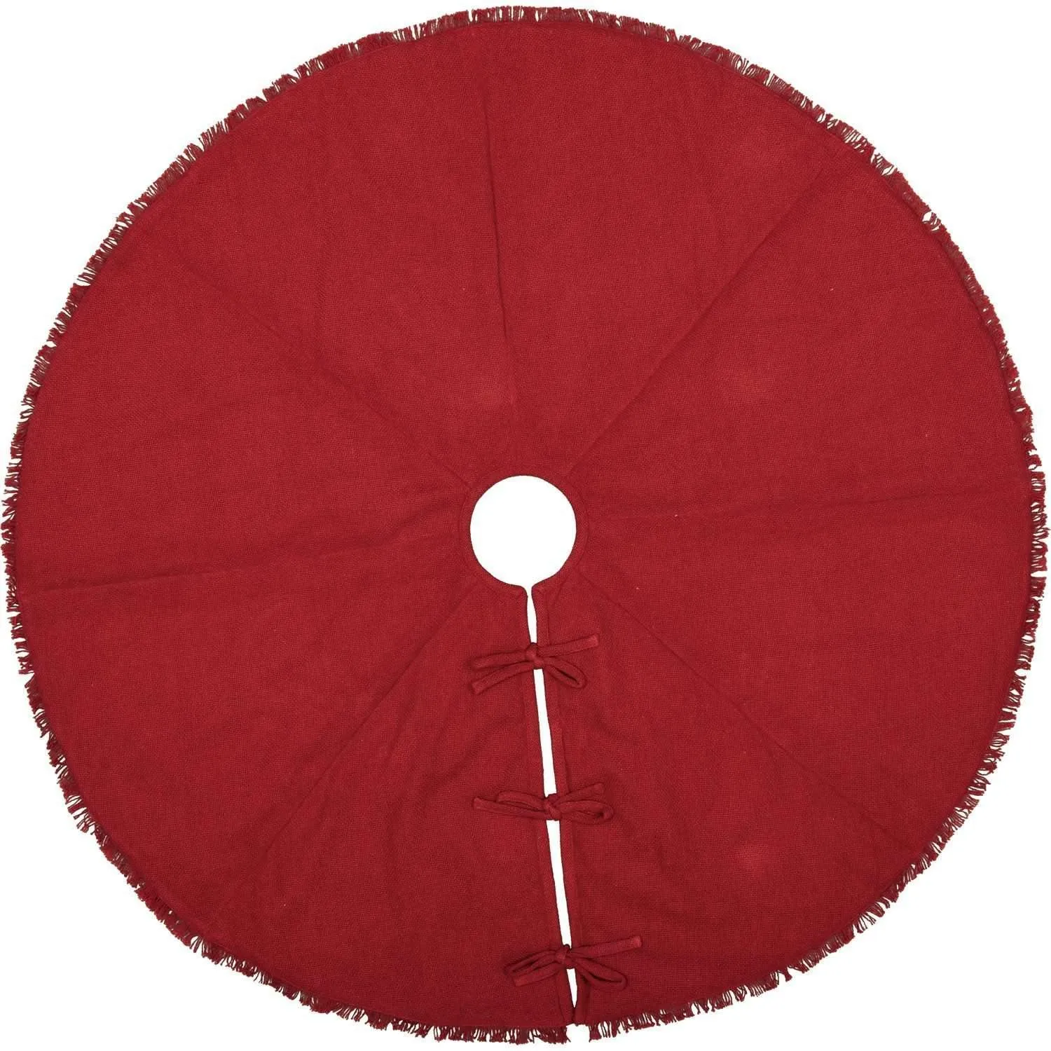 Festive Red Burlap Christmas Tree Skirt 48 VHC Brands