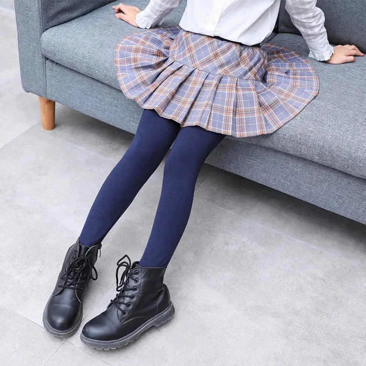 Girls Skirts-Pants Girl Leggings With Skirts Thin Patchwork Pantskirt Girl Plaid Princess Leggings Dance Pants Skirt Trousers