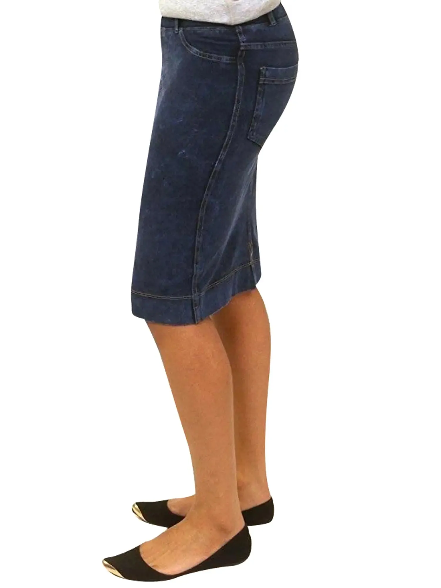 Hard Tail Jean Knee Skirt WJ-105