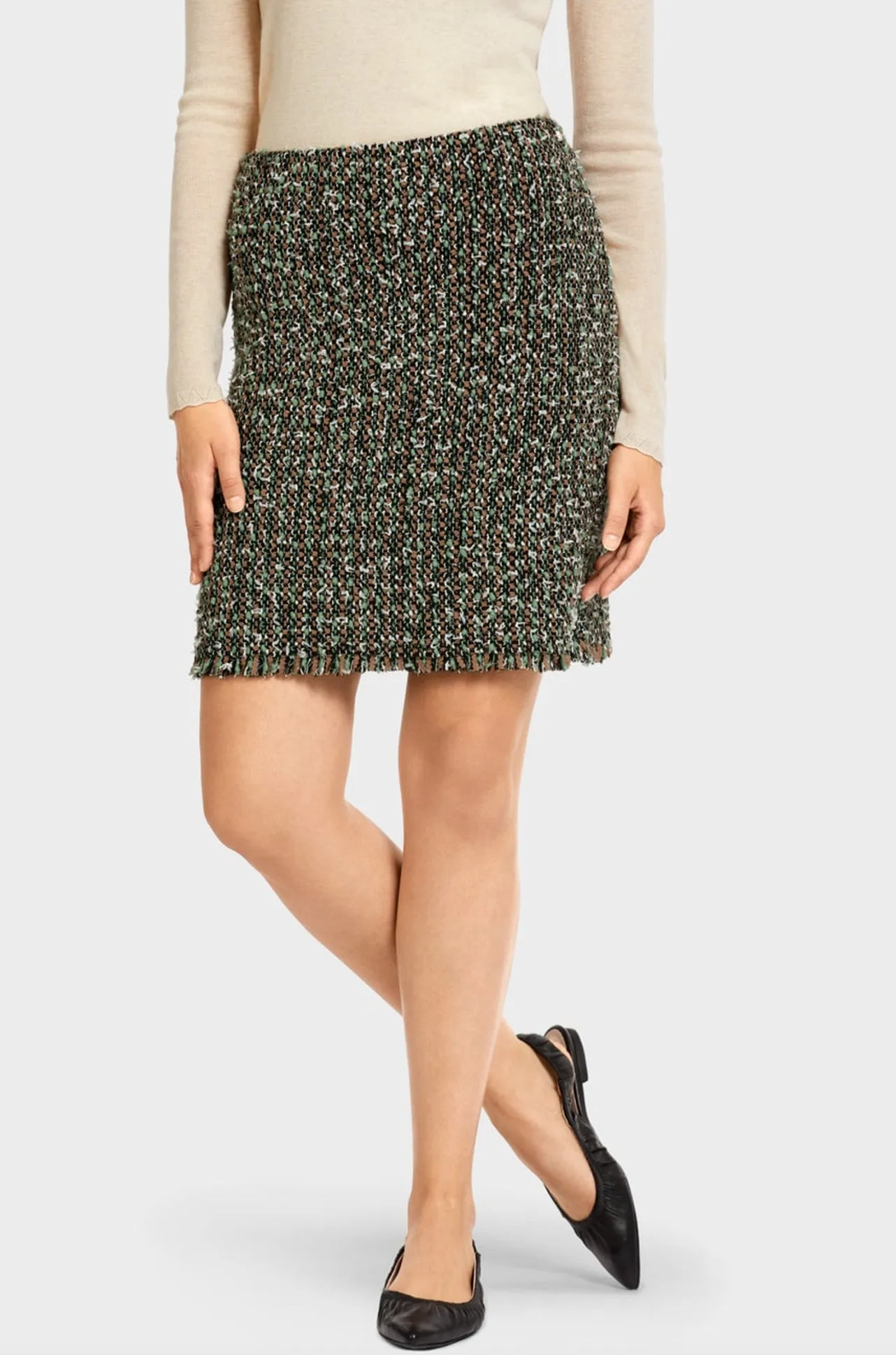 Marc Cain - Frayed Hem Tweed Skirt