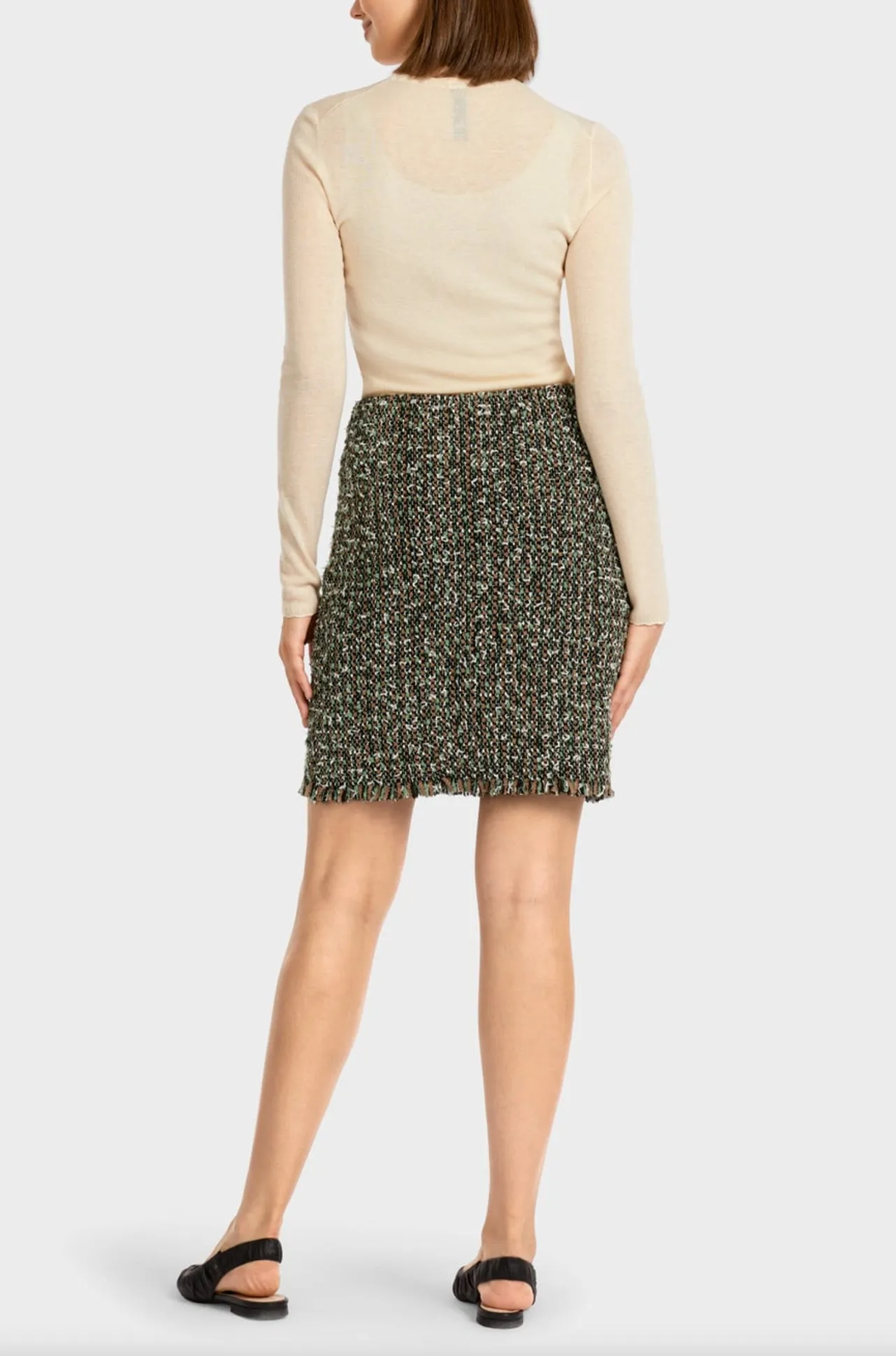 Marc Cain - Frayed Hem Tweed Skirt