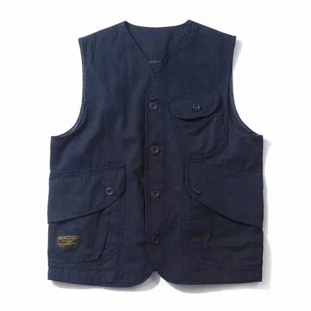 Men Vests Men's Summer Sleeveless Multi-pocket