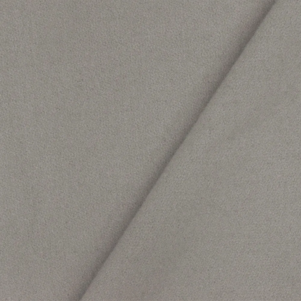 Moon Gray Solid Wool-Poly Twill Woven Jacketing Fabric