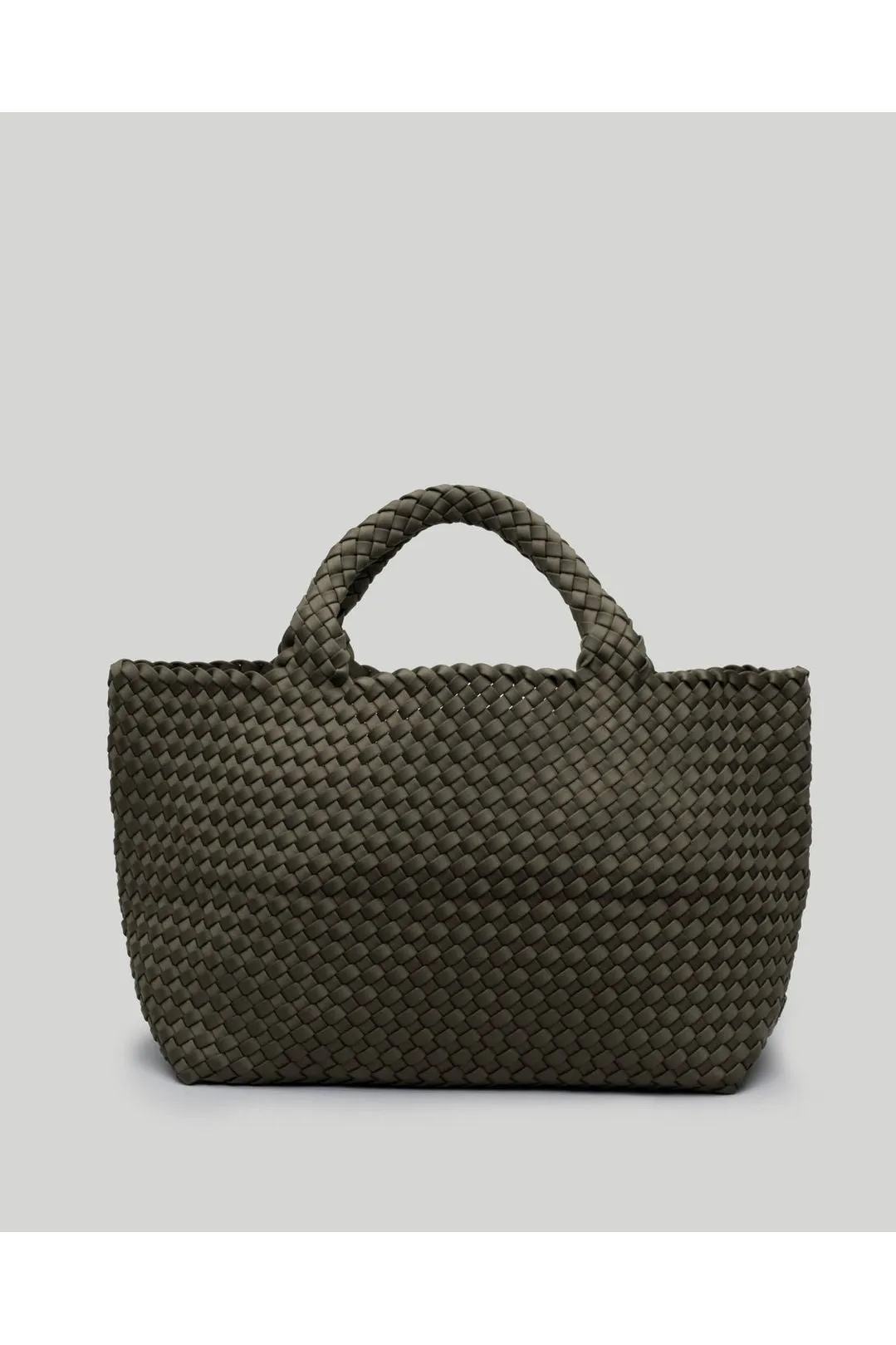 NAGHEDI St. Barth's Medium Solid Woven Tote SN0107 | Olive