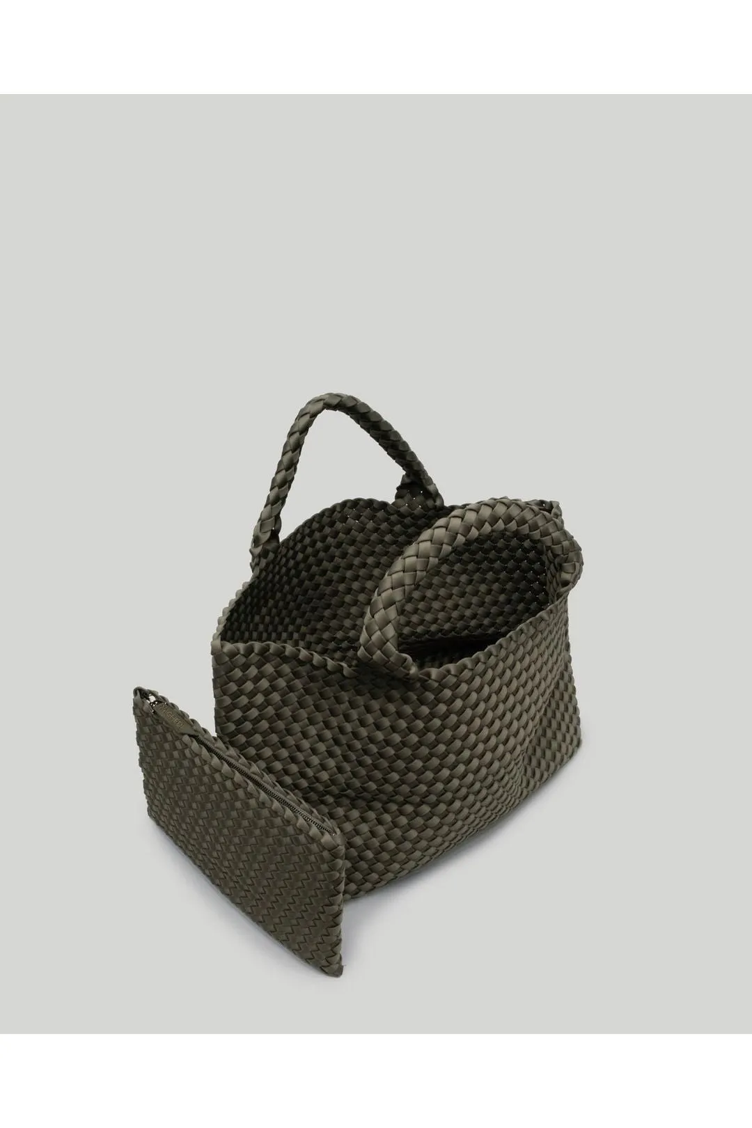 NAGHEDI St. Barth's Medium Solid Woven Tote SN0107 | Olive