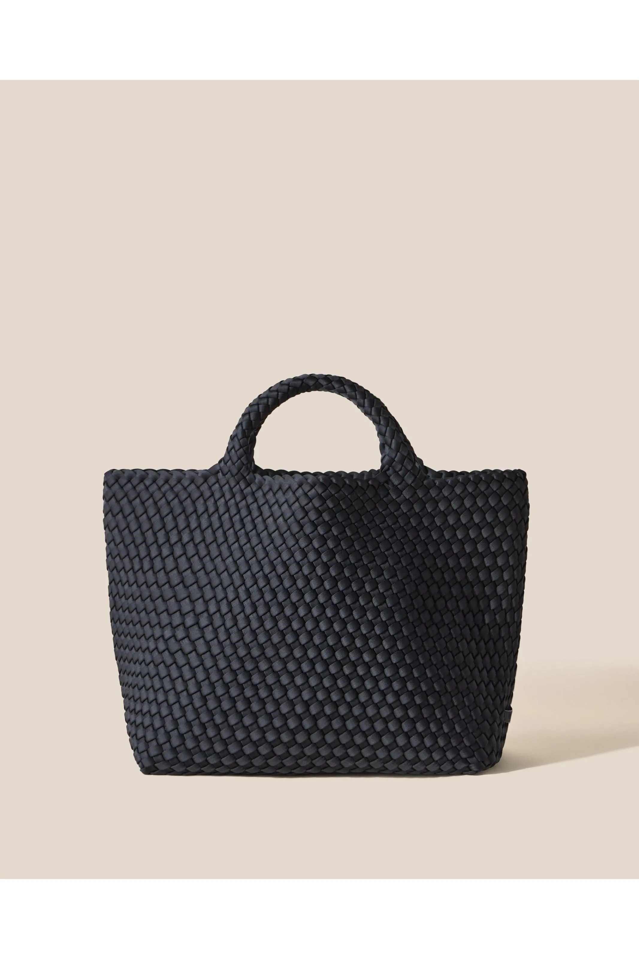 NAGHEDI St. Barth's Medium Solid Woven Tote SN0107 | Onyx