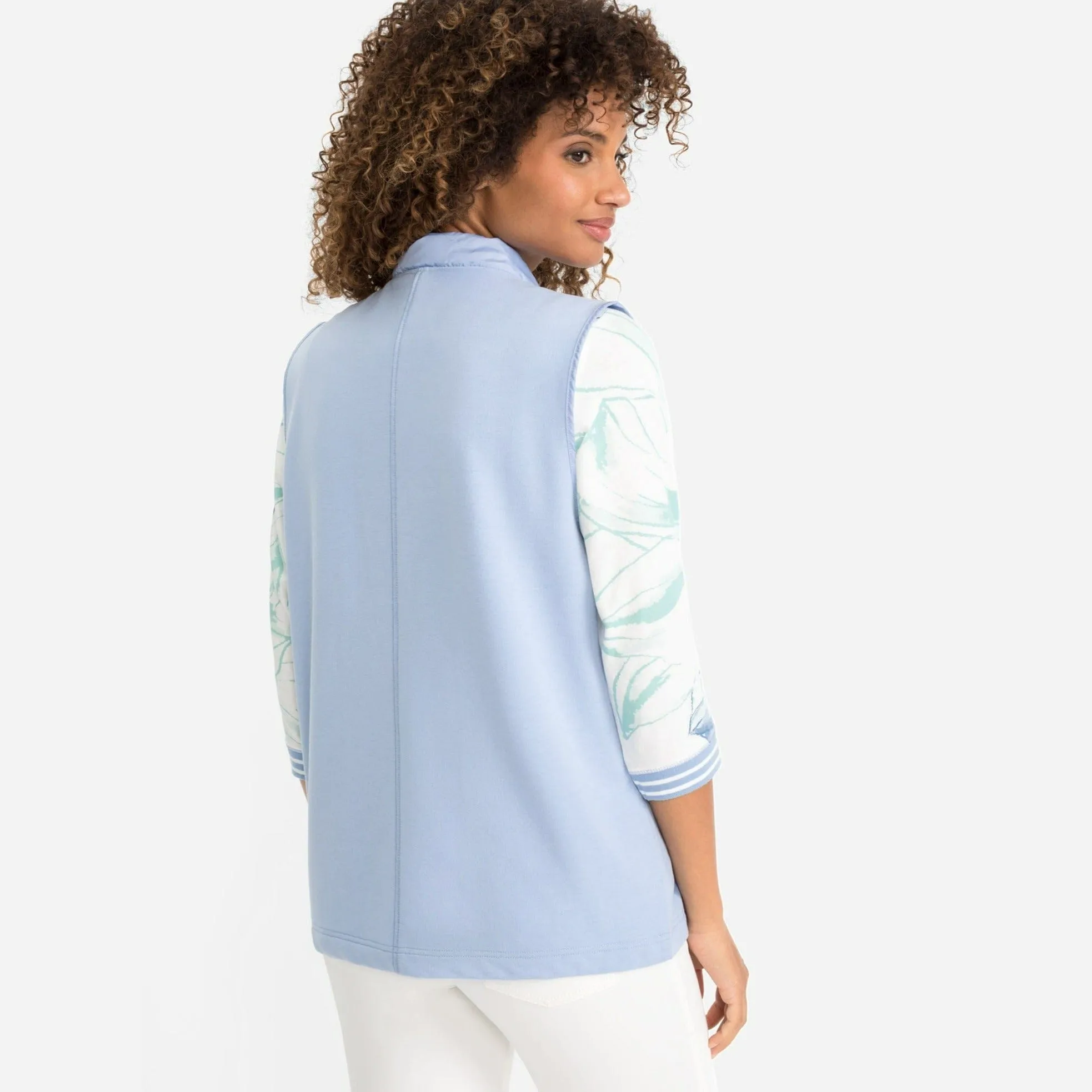 Olsen Eva Jersey Sleeveless Jacket Sky