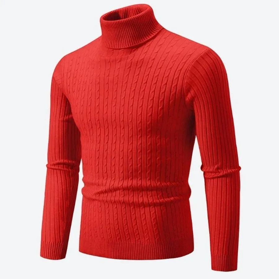 Quality Ribbed Knit Turtleneck Sweaters