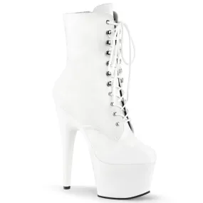 Sexy Devil 7 Inches Matte White Ankle Boots