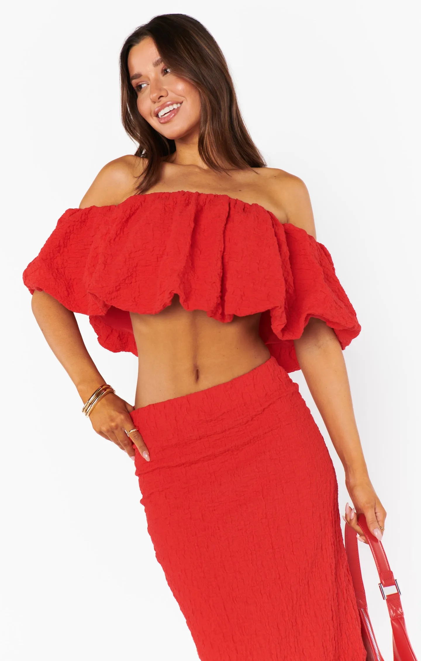 Show Me Your Mumu Maria Top in Red Scrunch