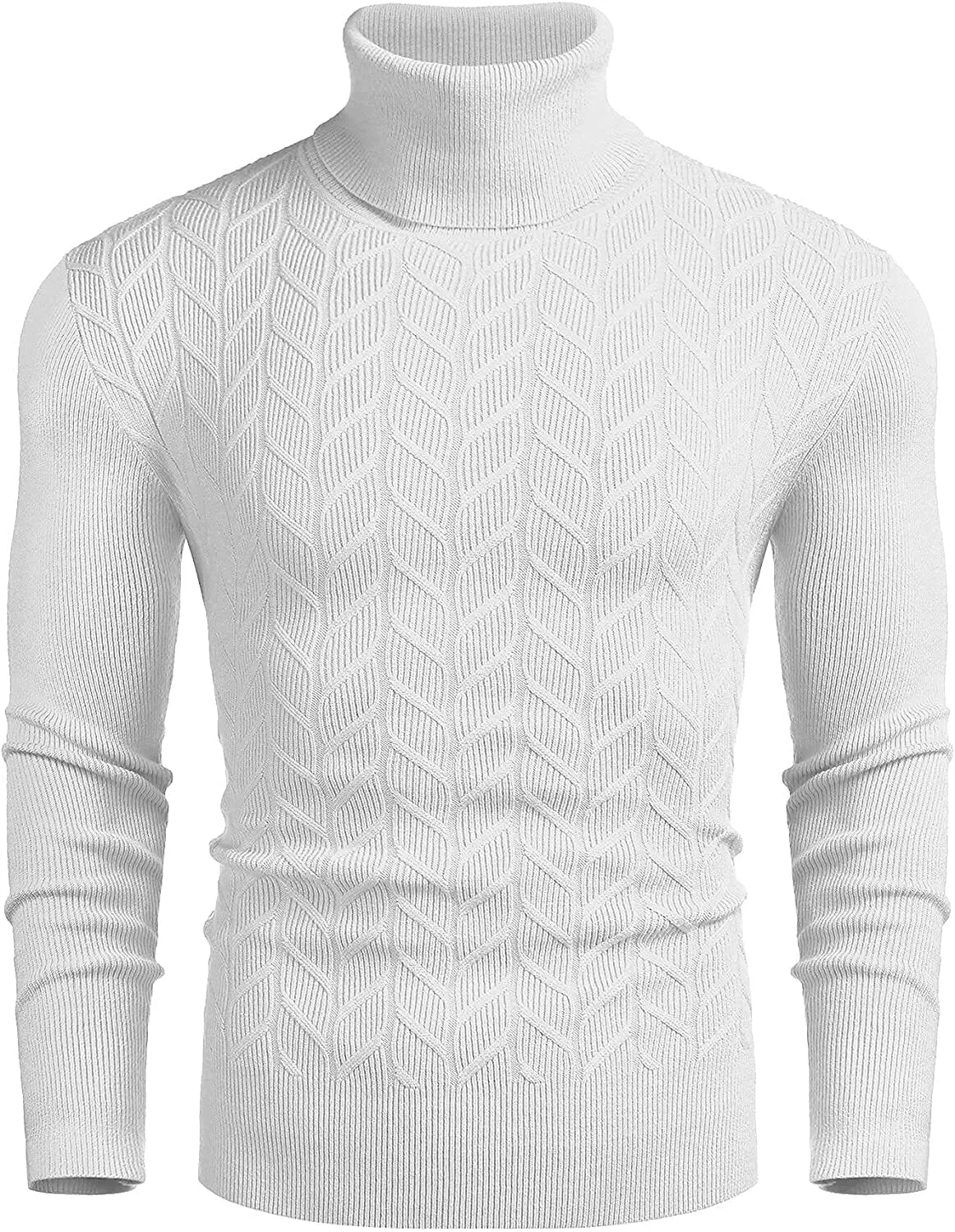 Slim Twist Pattern Turtleneck Knit Sweater (US Only)