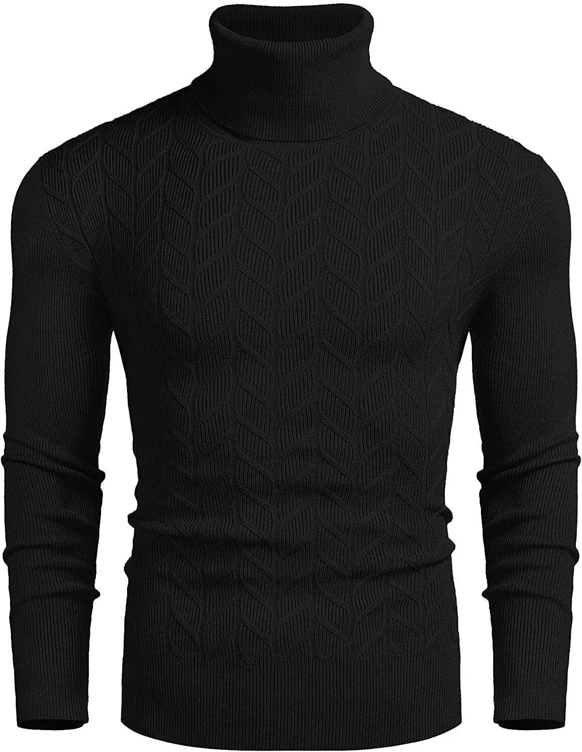 Slim Twist Pattern Turtleneck Knit Sweater (US Only)