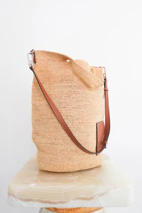 Slit bag in raffia and calfskin RRP £895