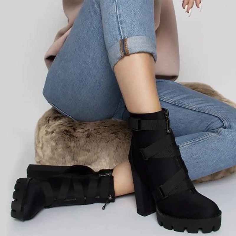 Spring Autumn Platform Ankle Boots