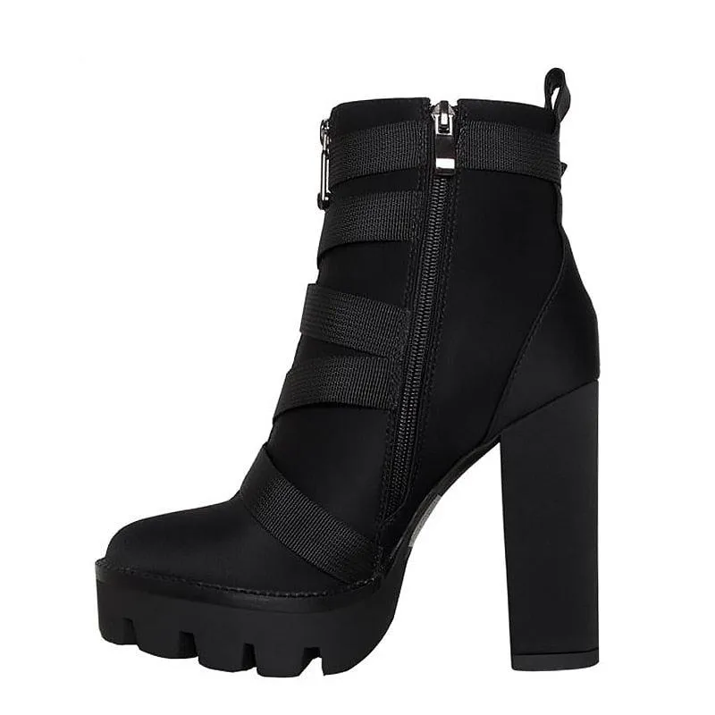 Spring Autumn Platform Ankle Boots